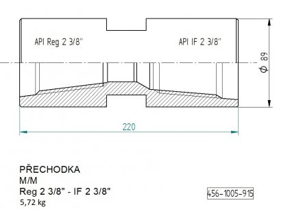 PŘECHODKA / SPOJNÍK * M/M * Reg 2 3/8" - IF 2 3/8"