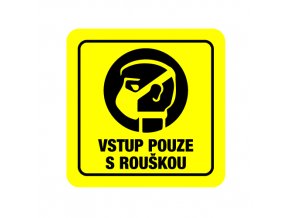 Piktogram - VSTUP S ROUŠKOU - (80 x 80 mm) (Barva desky ZLATÁ DESKA / ČERNÉ GRAVÍROVÁNÍ)