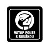 Piktogram - VSTUP S ROUŠKOU - (80 x 80 mm) (Barva desky ZLATÁ DESKA / ČERNÉ GRAVÍROVÁNÍ)