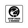 Piktogram - VSTUP S ROUŠKOU - (80 x 80 mm) (Barva desky ZLATÁ DESKA / ČERNÉ GRAVÍROVÁNÍ)