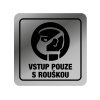 Piktogram - VSTUP S ROUŠKOU - (80 x 80 mm) (Barva desky ZLATÁ DESKA / ČERNÉ GRAVÍROVÁNÍ)