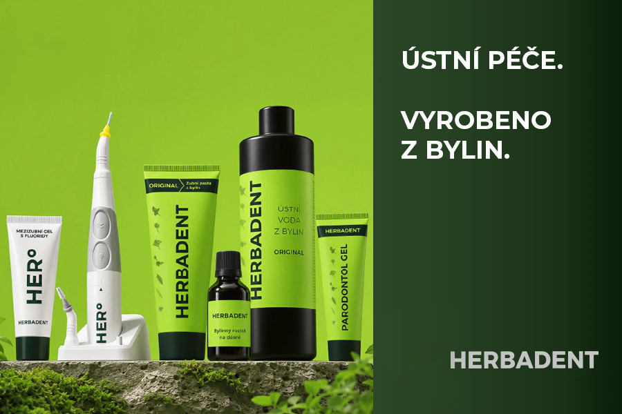 HERBADENT Ústní péče. Vyrobeno z bylin.