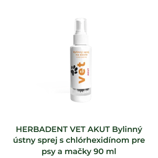 HERBADENT VET AKUT Bylinný ústny sprej s chlórhexidínom pre psy a mačky 90 ml 
