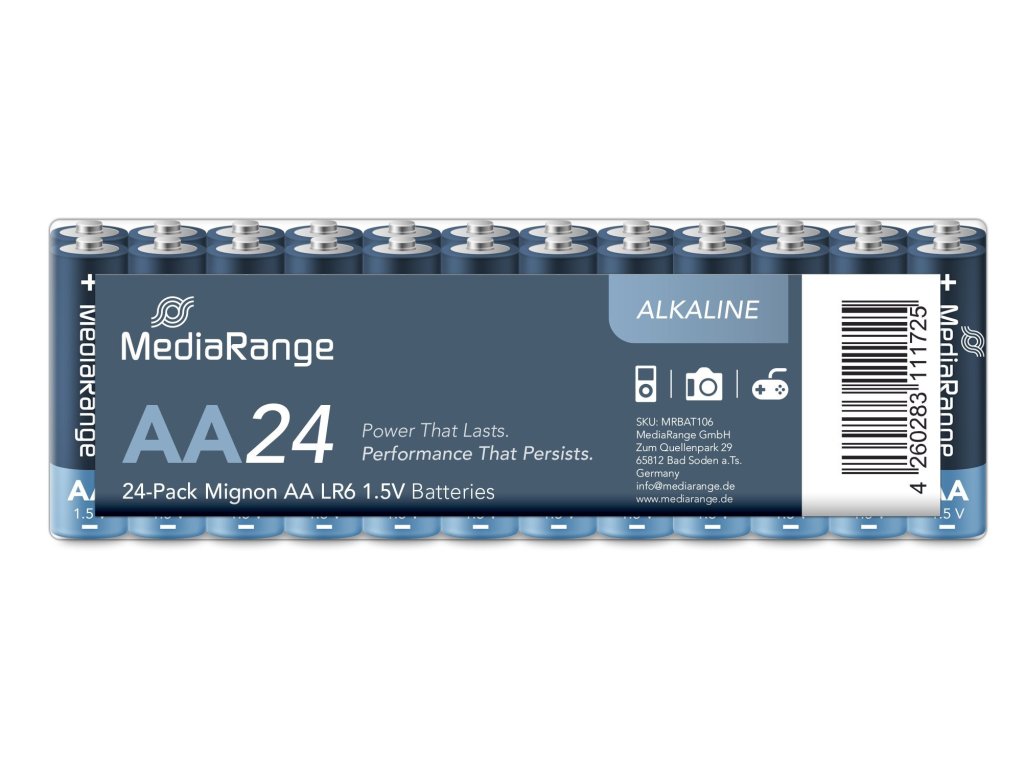 mediarange premium alkalicke baterie lr06 aa tuzkova 1 5v blister 24ks baleni ien235583