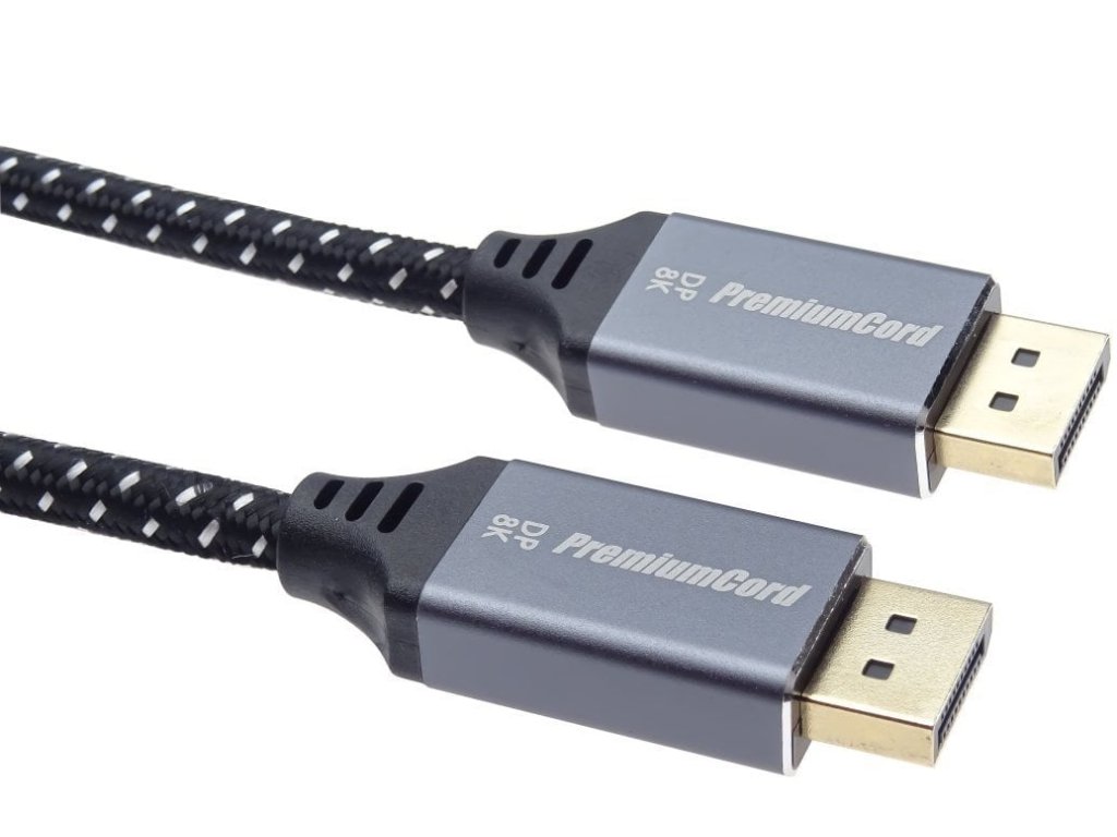 PremiumCord DisplayPort 1.4 přípojný kabel pro rozlišení 8K, kovové a zlacené konektory, 3m (kport10-03)