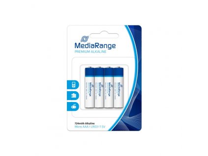 MediaRange Premium Alkalické baterie LR03 (AAA) 1,5V blister 4ks/balení (MRBAT101)