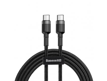 Baseus Cafule Series nabíjecí/datový kabel USB-C na USB-C PD2.0 60W Flash 1m, šedá-černá (CATKLF-GG1)