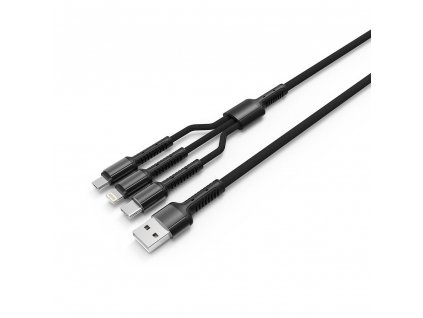 ColorWay kabel 3v1 USB - Lightning, microUSB a USB-C 4.0A 1.2m