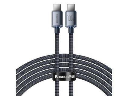 Baseus Crystal Shine Series nabíjecí/datový kabel USB-C / USB-C 100W 2m, černá