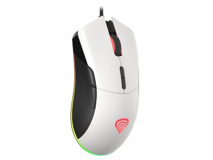 Herní myš GENESIS Krypton 290, RGB podsvícení, 6400 DPI, bílá