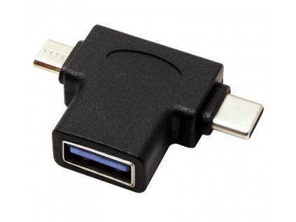 Adaptér USB3.0 female na dva konektory USB-C/male + micro USB B/male (kur31-12)