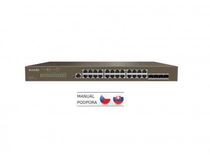 Tenda TEG5328F Gigabit L3 Managed Switch, 24x RJ45 1Gb/s, 4x SFP, STP, RSTP, MSTP, IGMP, VLAN, Rack (TEG5328F)