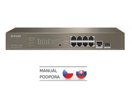 Tenda TEG5310P-8-150W Gigabit L3 PoE Switch 130W, 8x 1Gb/s PoE, 2x RJ45/SFP, STP, IGMP, VLAN, Rack