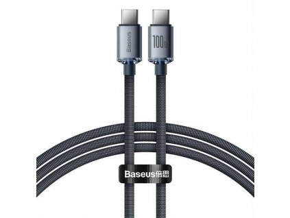 Baseus Crystal Shine Series nabíjecí/datový kabel USB-C / USB-C 100W 1,2m, černá (CAJY000601)