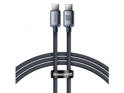 Baseus Crystal Shine Series nabíjecí/datový kabel USB-C / USB-C 100W 1,2m, černá