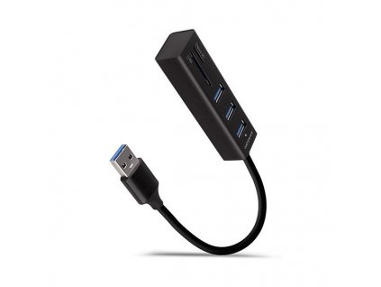 AXAGON HMA-CR3A, USB 3.2 Gen 1 hub, porty 3x USB-A + čtečka karet SD/microSD (HMA-CR3A)