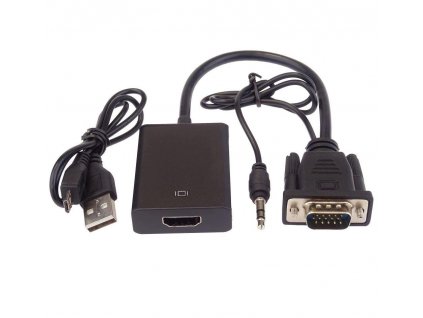VGA+audio elektronický konvertor na rozhraní HDMI FULL HD 1080p (khcon-49)