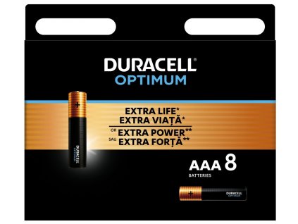 Duracell Optimum alkalická baterie mikrotužková AAA, 8 ks (42393)