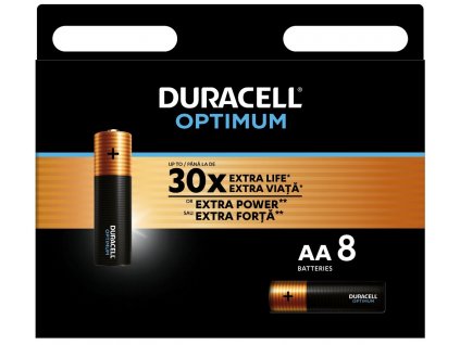 Duracell Optimum alkalická baterie tužková AA 8 ks (42386)
