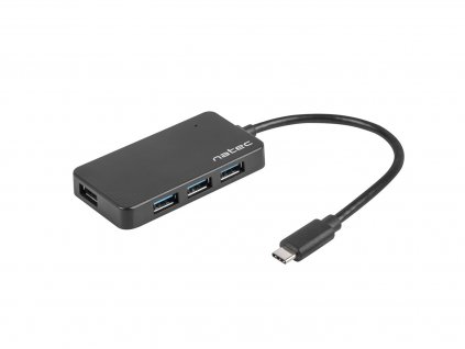 Natec Silkworm USB-C rozbočovač 4x USB 3.0 HUB, černý (NHU-1343)