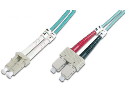 DIGITUS Fiber Optic Patch Cord, LC/SC Multimode 50/125 µ, OM3, Duplex, 2m