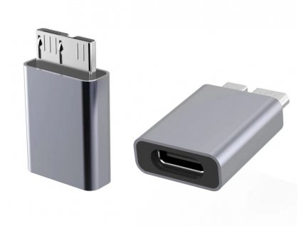 Aluminium USB C female - USB3.0 Micro B Male adaptér (kur31-22)