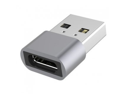 Aluminium USB C female - USB2.0 A Male adaptér (kur31-24)
