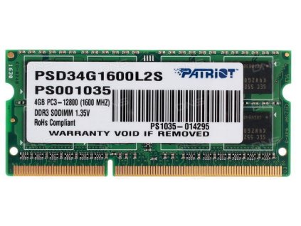 Patriot Signature DDR3L 4GB 1600MHz SODIMM (PSD34G1600L2S)