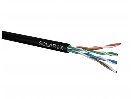SOLARIX kabel, CAT5E, UTP PE, drát, venkovní, 305m, box (SXKD-5E-UTP-PE)