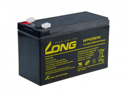 Long 12V 9Ah olověný akumulátor HighRate F2 (WP1236W) (PBLO-12V009-F2AH)