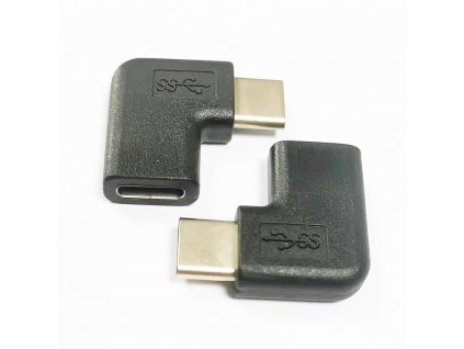Adaptér USB-C/male - C/female zahnutý 90° (kur31-13)