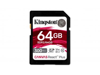 KINGSTON SDXC 64GB Canvas React Plus UHS-II V90 (čtení/zápis: 300/260MB/s) (SDR2/64GB)