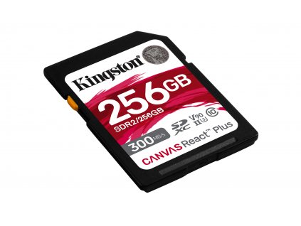 KINGSTON SDXC 256GB Canvas React Plus UHS-II V90 (čtení/zápis: 300/260MB/s) (SDR2/256GB)