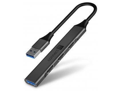 Connect IT USB-A hub, (1xUSB-A 3.0, 3xUSB-A 2.0), externí, antracitový (CHU-4050-AN)