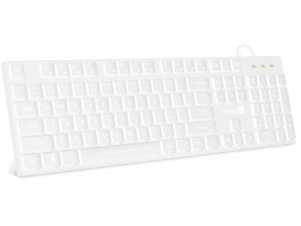 Connect IT Chocolate WhiteStar kancelářská podsvícená klávesnice, CZ + SK, bílá (CKB-5052-CS)