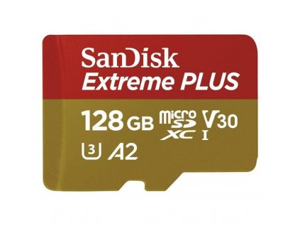 SanDisk Extreme PLUS microSDXC 128GB 200MB/s UHS-I U3 Class 10 + Adaptér (SDSQXBD-128G-GN6MA)