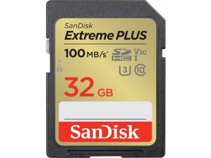 SanDisk Extreme PLUS SDHC 32GB 100MB/s UHS-I U3 Class 10 (SDSDXWT-032G-GNCIN)