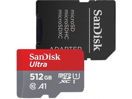 SanDisk Ultra microSDXC 512GB 150MB/s A1 Class10 UHS-I + Adaptér (SDSQUAC-512G-GN6MA)