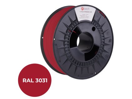 C-TECH PREMIUM LINE, PETG, orientální červená, RAL3031, 1,75mm, 1kg (3DF-P-PETG1.75-3031)