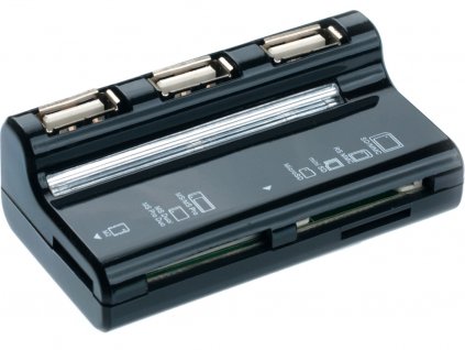 Connect IT USB COMBO hub 3 porty + čtečka karet BOOT černé (CI-87)