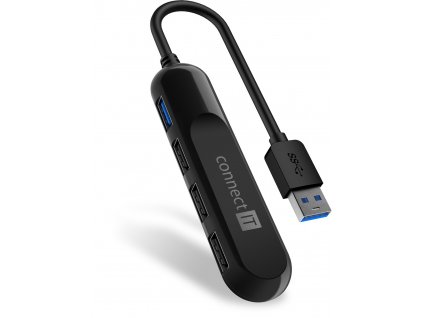 Connect IT USB-A hub USB 3.0, externí, černý (CHU-4000-BK)