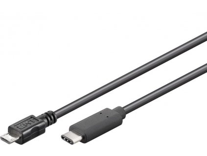 Kabel USB-C/male - USB 2.0 microUSB/male, černý, 0,6m (ku31cb06bk)