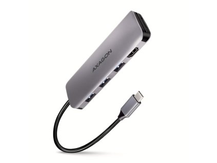 AXAGON HMC-HCR3A, USB 3.2 Gen 1 hub, porty 3x USB-A, HDMI 4k/30Hz, SD/microSD, kabel USB-C 20cm (HMC-HCR3A)