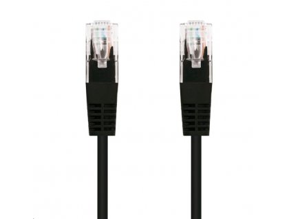 C-TECH kabel patch cord Cat5e, UTP, černá, 1m (CB-PP5-1BK)