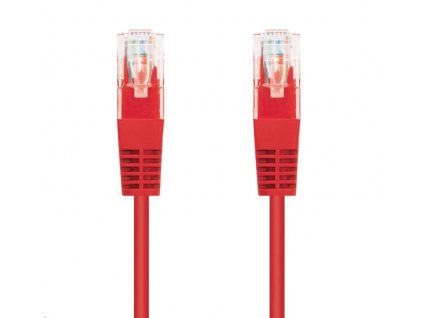 C-TECH kabel patch cord Cat5e, UTP, červená, 2m (CB-PP5-2R)