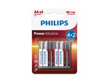 PHILIPS LR6P6BP/10 AA Power Alkaline baterie (6ks) (Phil-LR6P6BP/10)