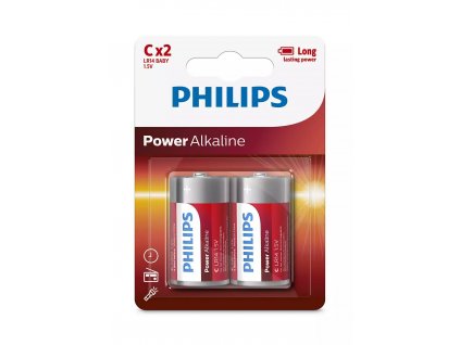 PHILIPS LR14P2B/10 Power Alkaline, C, (2) (Phil-LR14P2B/10)
