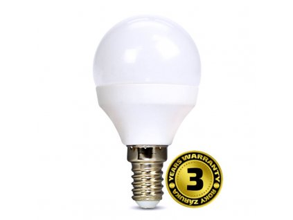 Solight LED žárovka, miniglobe, 6W, E14, 4000K, 510lm, bílé provedení