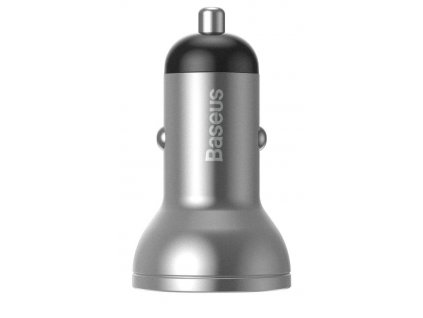 Baseus CCBX-0S Digital Display nabíječka do auta 2xUSB 24W stříbrná (57983104581)