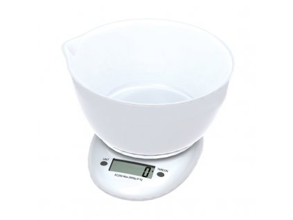 Omega Digitální kuchyňská váha bílá s mísou (OBSKWB) 3kg (5907595431477)